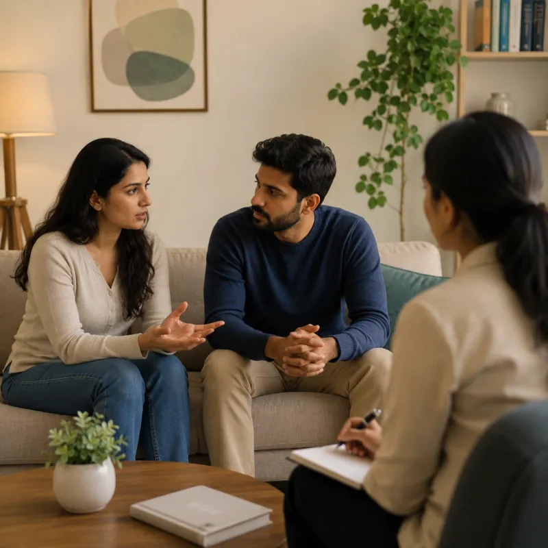 Therapist and client in a supportive session